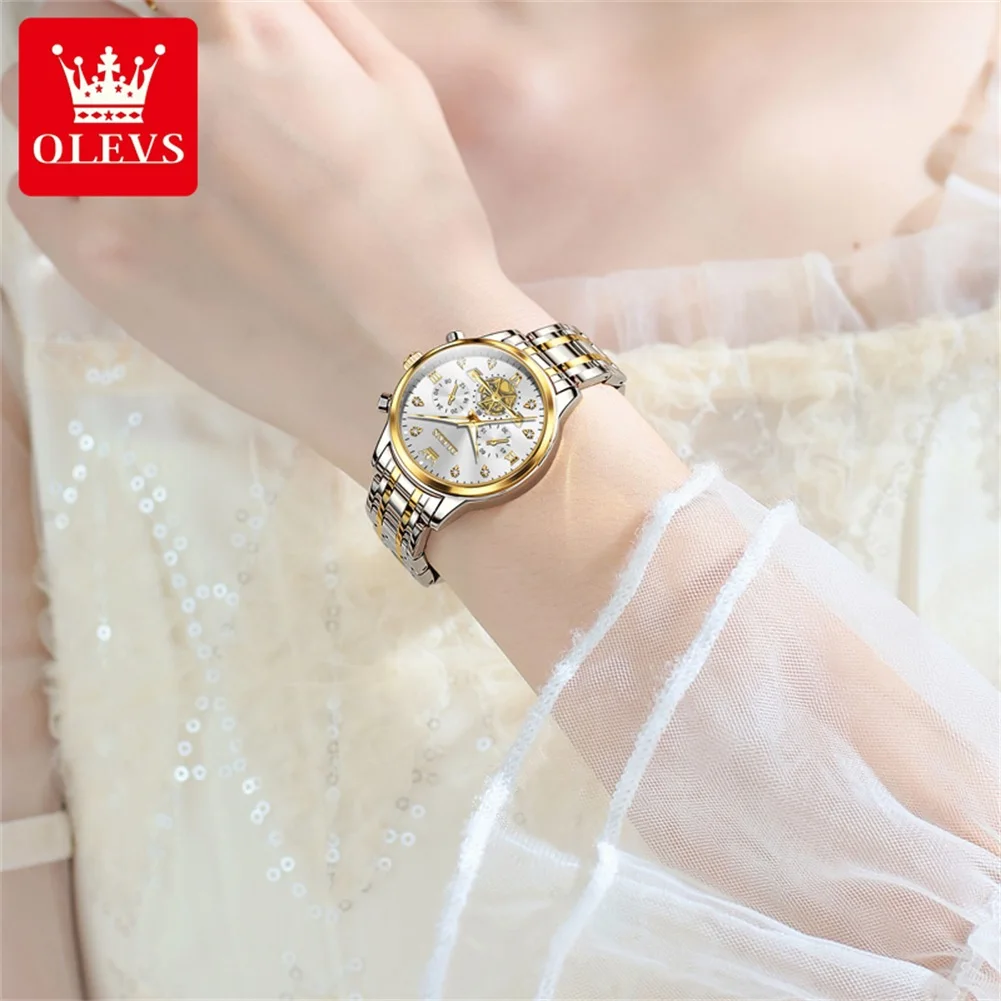 OLEVS Brand watch cross-border hot selling multifunctional waterproof quartz watch night light women's watch 2897