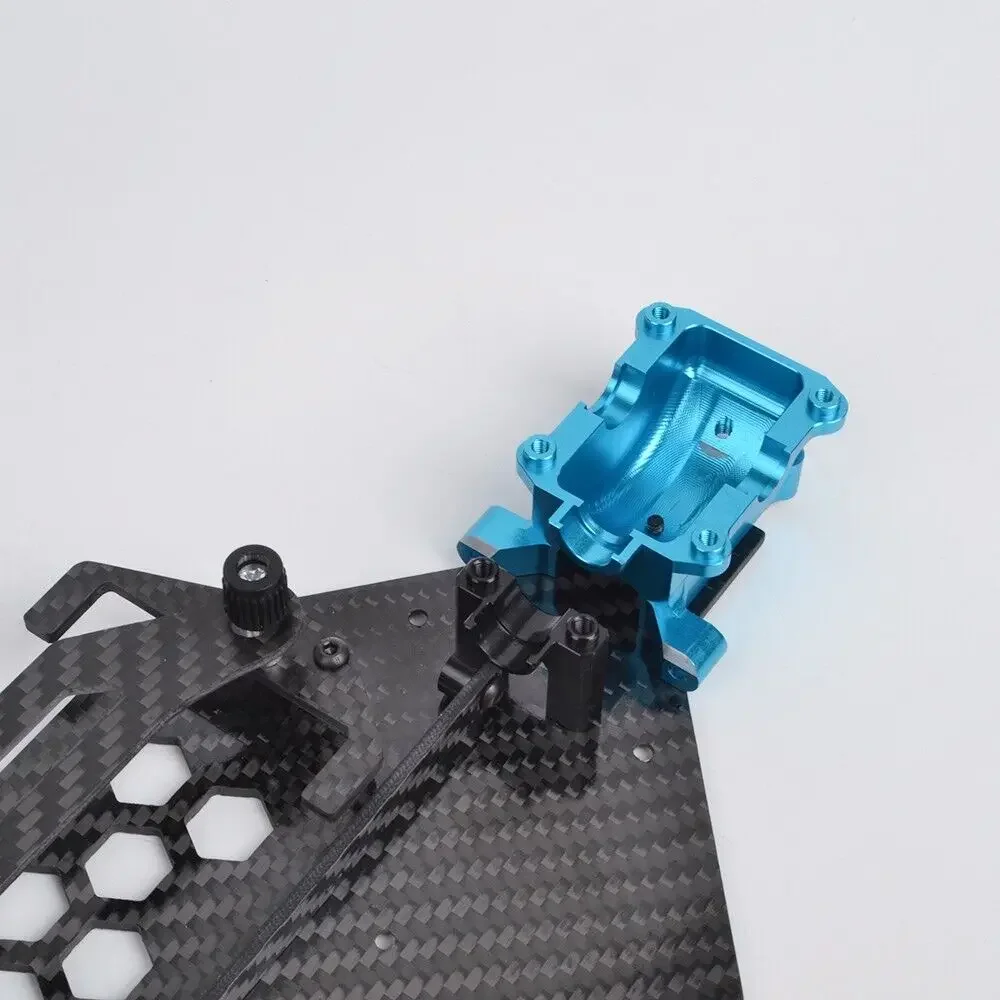 Custom Aluminum Lower Gearbox Case with Carbon Chassis Kit for Tamiya TT-02B MS TT02B TT-02BR Chassis