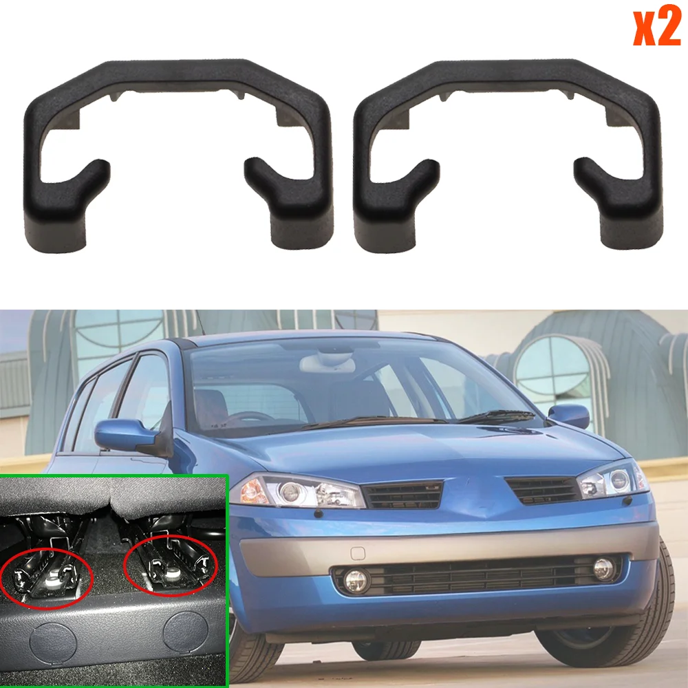 2Pcs Car Seat Slide Clip Sliding Rail Blanking Cover Cap Black For Renault Megane II III 2002 2003 2004 2005 2006 2007 - 2015