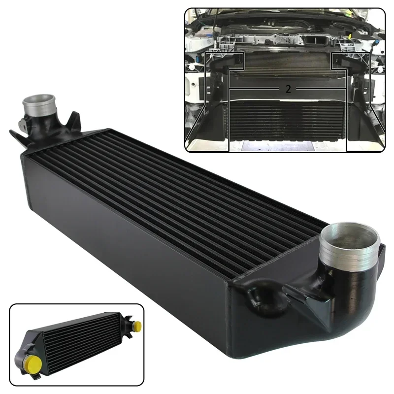 New Performance Aluminum Front Mount Intercooler Upgrade Kit Fits For Ford Focus RS MK3 2.3L 2016-2018 Aluminum Black