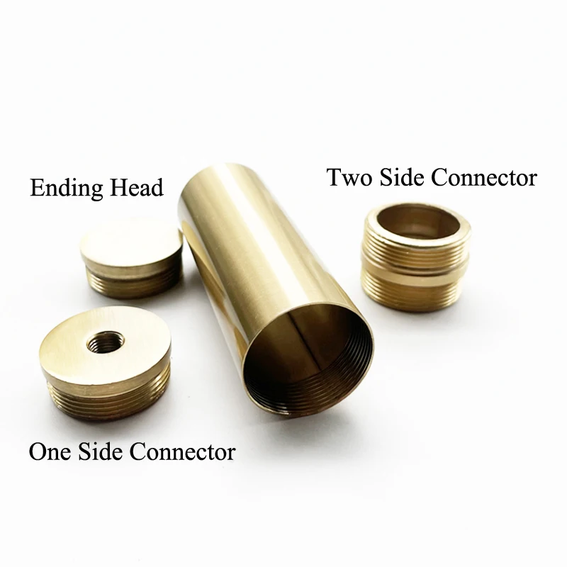 اللون البرونزي Dia38mm أنثى الموضوع أنبوب معدني مجوف ، أنبوب أسنان داخلي مزدوج الرؤوس لملحقات الإضاءة #3