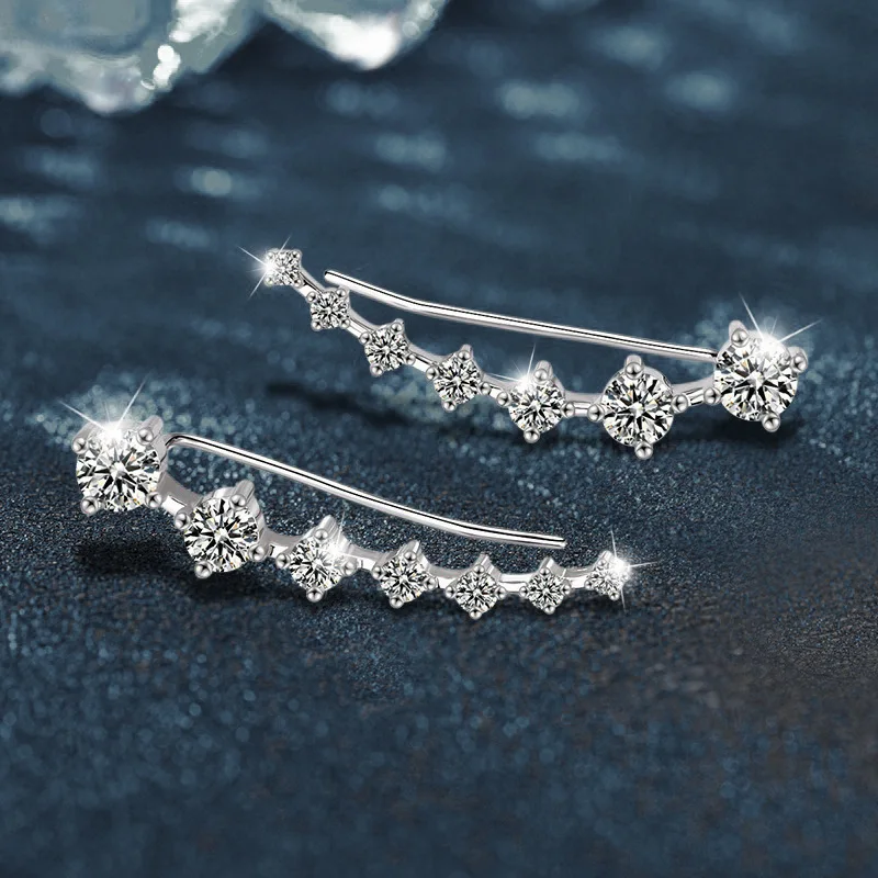 

Серьги из серебра 925 пробы с моассанитом в корейском стиле, модные трендовые серьги оптом для женских аксессуаров