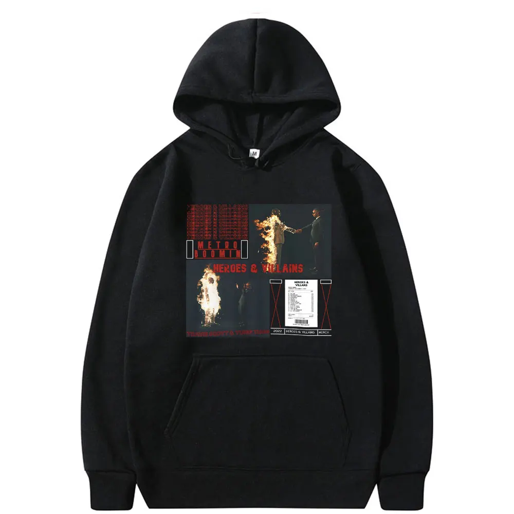 

Awesome Rapper Metro Boomin Heroes & Villains Album Cover Print Hoodie Male Vintage Streetwear Men's Hip Hop Oversized Hoodies