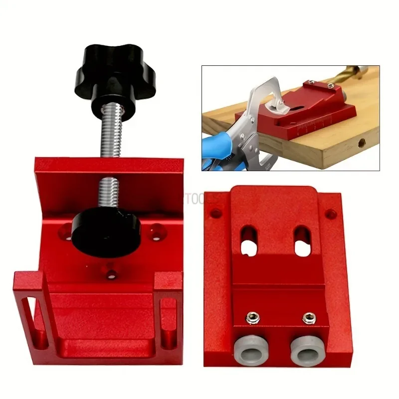 Aluminum Alloy Carpenter Drilling Fixture Adjustable Pocket Hole Jig Kit Oblique Hole Locator for Board Splicing Carpenter Tools