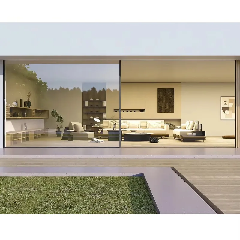 Customization Energy Efficient Office Slim Frame Sliding Glass Doors System Aluminum Sliding Doors Windows