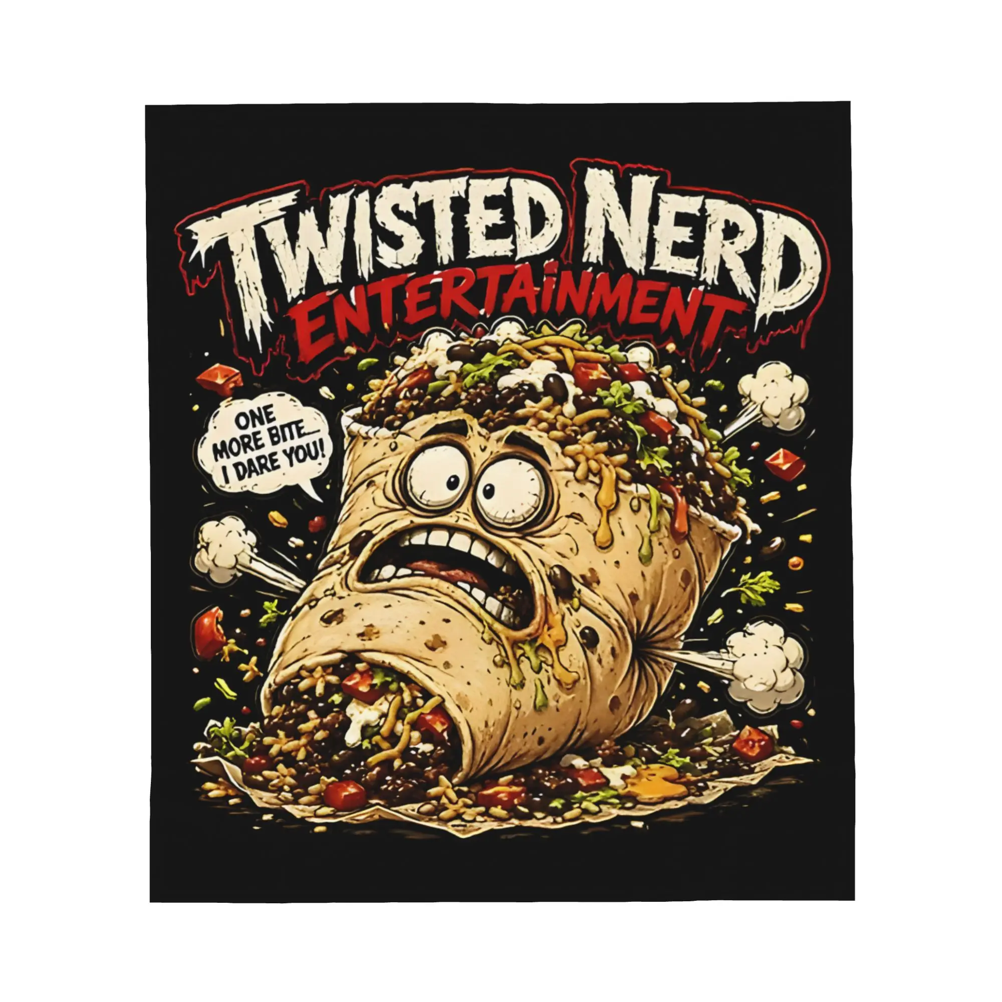 1PC Twisted Nerd Entertainment Angry Burrito Comical Food Monster Blanket Throw Super Cosy Plush Living Room Sofa