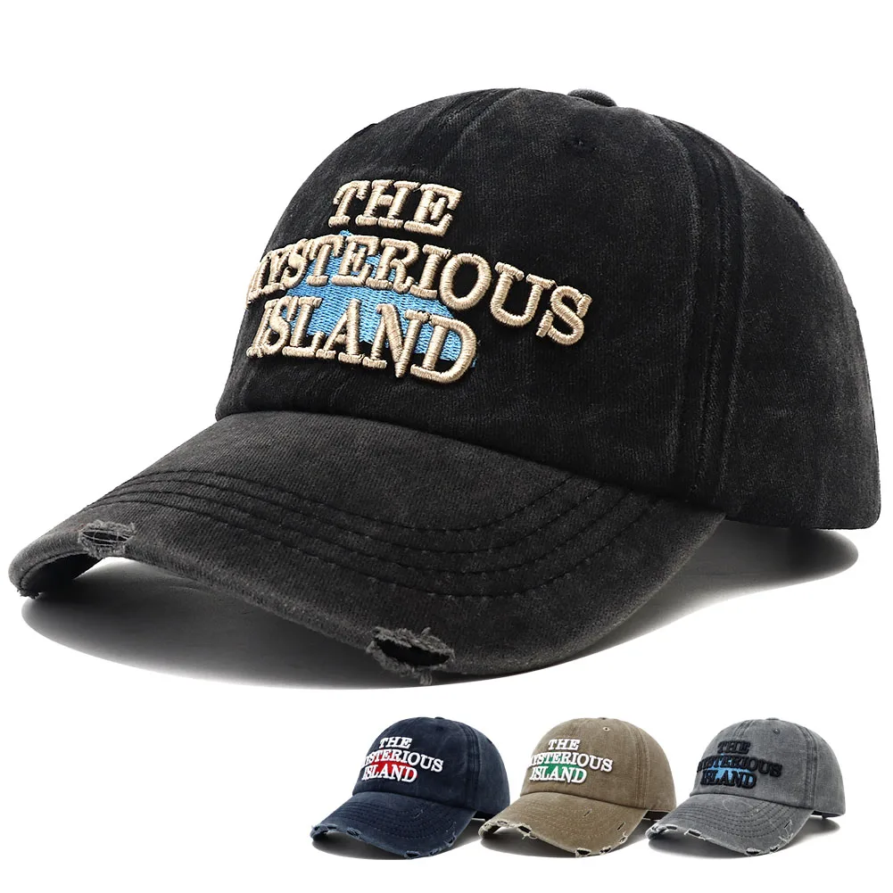 The Mysterious Island Letter Embroidery Cotton Baseball Cap for Men Women Fashion Casual Vintage Snapback Hat Visor Hip Hop Caps