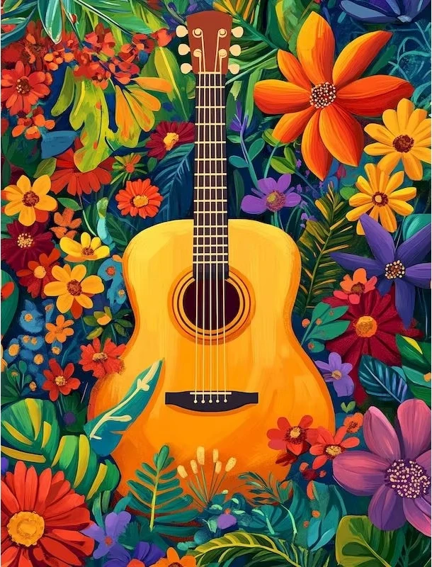 

Colorful Guitar 500/1000/1200/2000 PCS Jigsaw Puzzles Family Activity Relaxing Games for Living Room Home Decor Gift