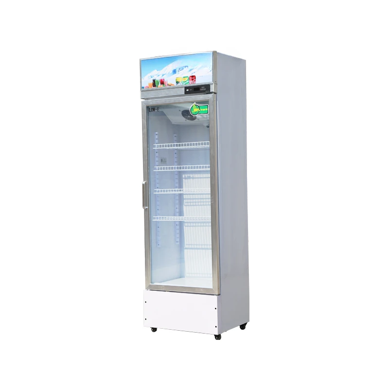 Supermarkets Single door upright freezer refrigerated display counters beverage display fridge