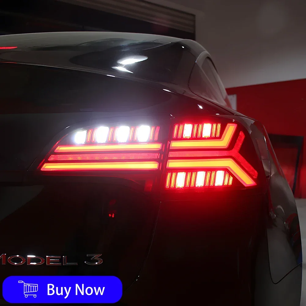 For Tesla Model 3 Model Y 2019-2023 Car Taillights Assembly LED Auto Rear Lamps Upgrade Dynamic Streamer Brake Light Accessories