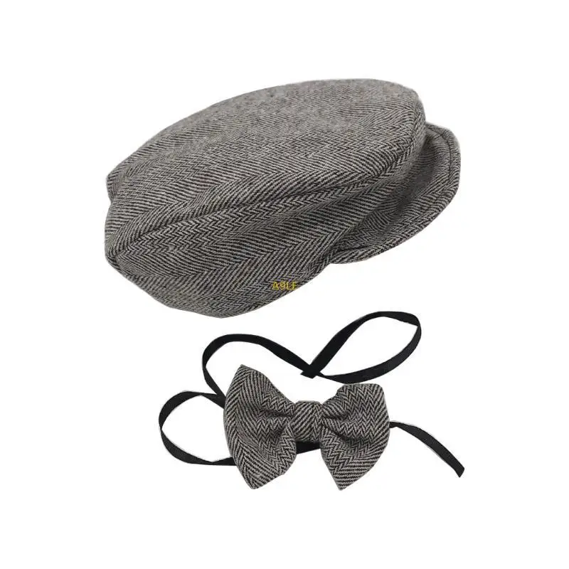 Baby Photography Props Gentleman Hat with Bow Tie