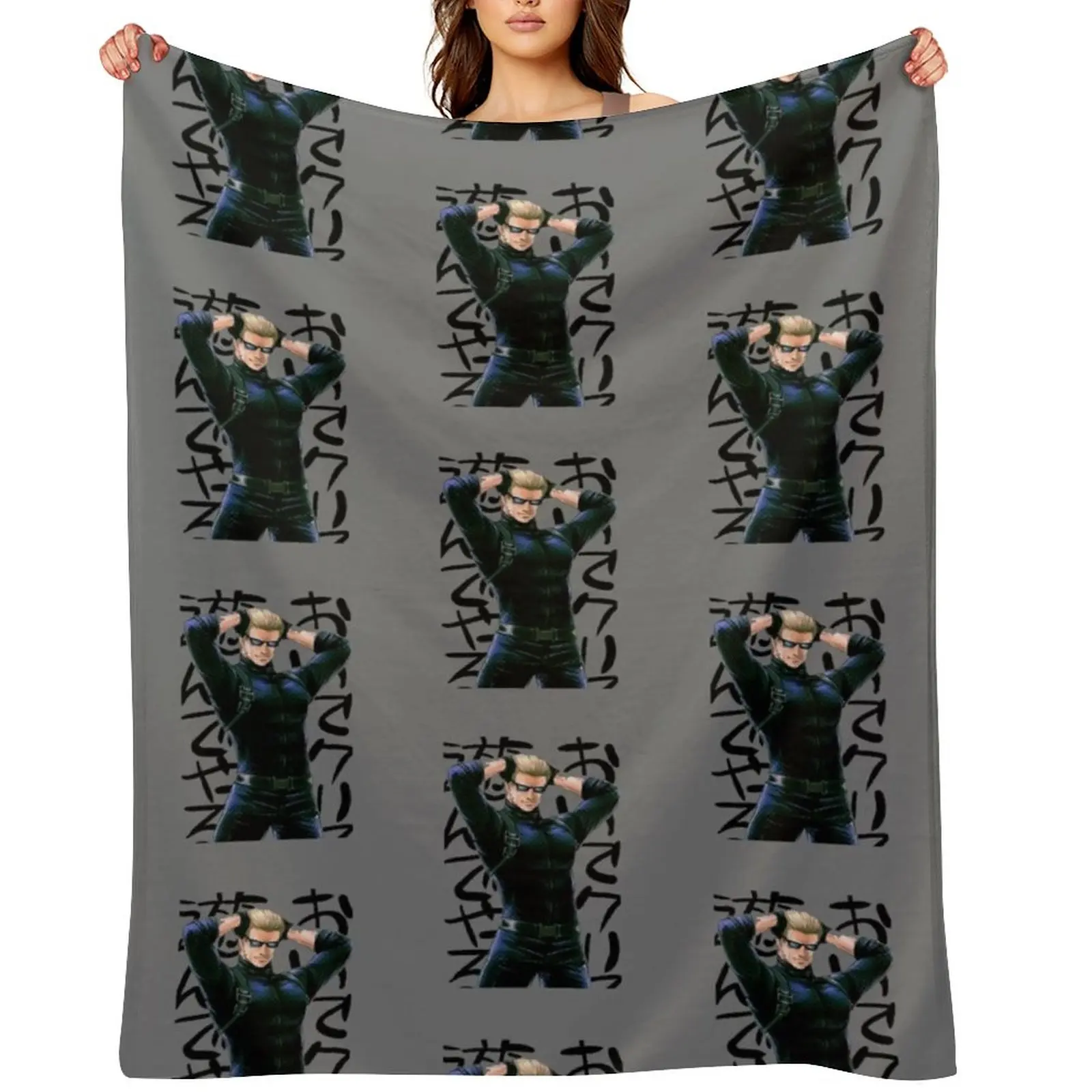 albert wesker Throw Blanket Flannel Sofa Hair Cute Plaid Blankets