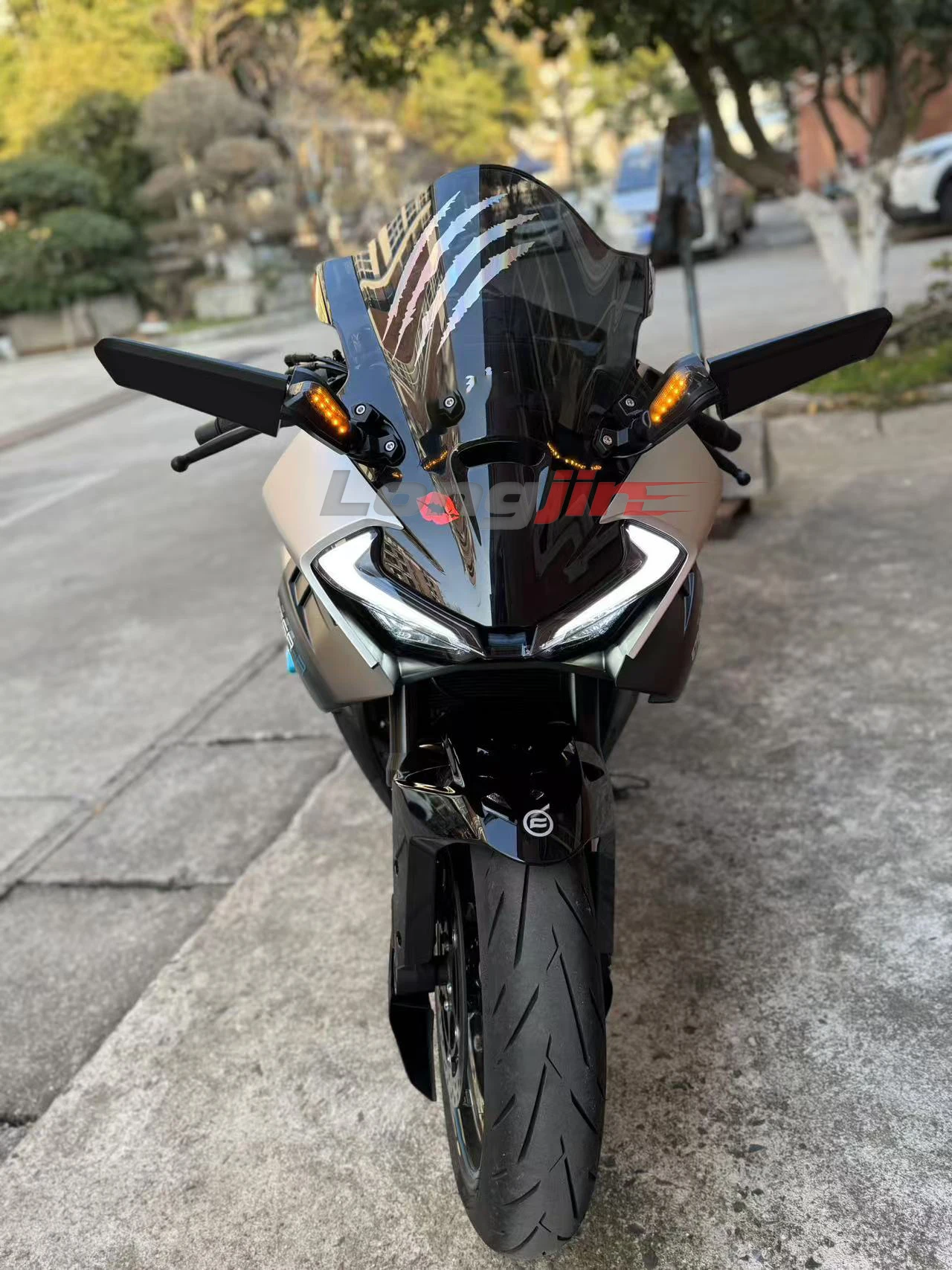 675SR Modified Fixed-wing Rearview Mirror with Turn Signal All-aluminum Fixed-wing Special Motorcycle Accessories FOR 675SR R