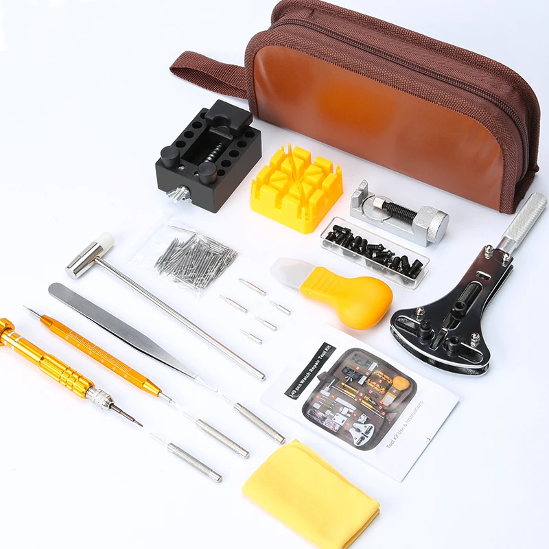 Watch Repair Tools Kit Clock Watchmaker Link Pin Dissolving Housing Open Remover Battery Replacement Antistatic Glove Set