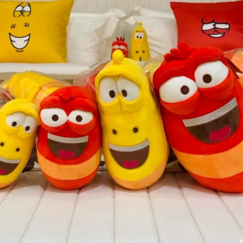 漫画面白いハッピーワームかわいい縞模様の動物赤黄色ぬいぐるみぬいぐるみクリスマスのお祝い誕生日プレゼント装飾ギフト