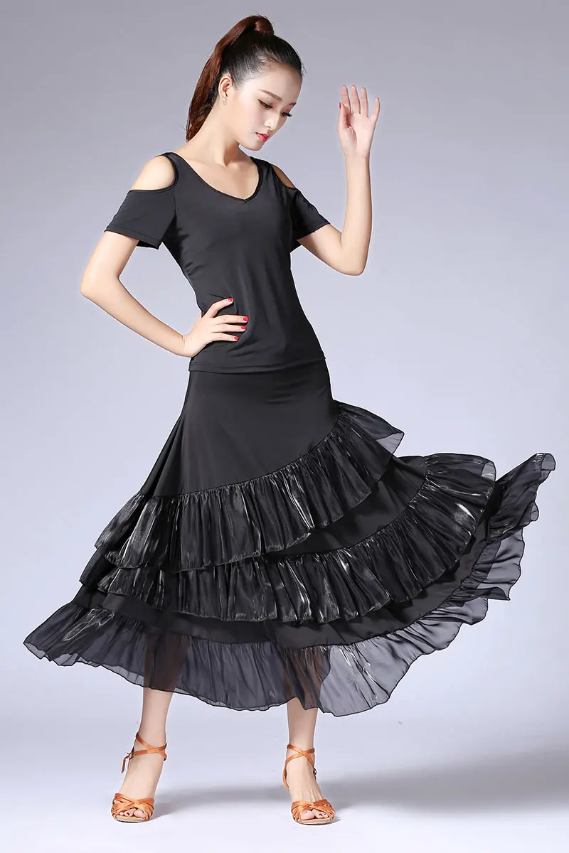 New Style Performance Modern Dance Costume Tango Dance Skirt Ballroom Dance Costume Flamenco Skirts Stage Waltz Skirts