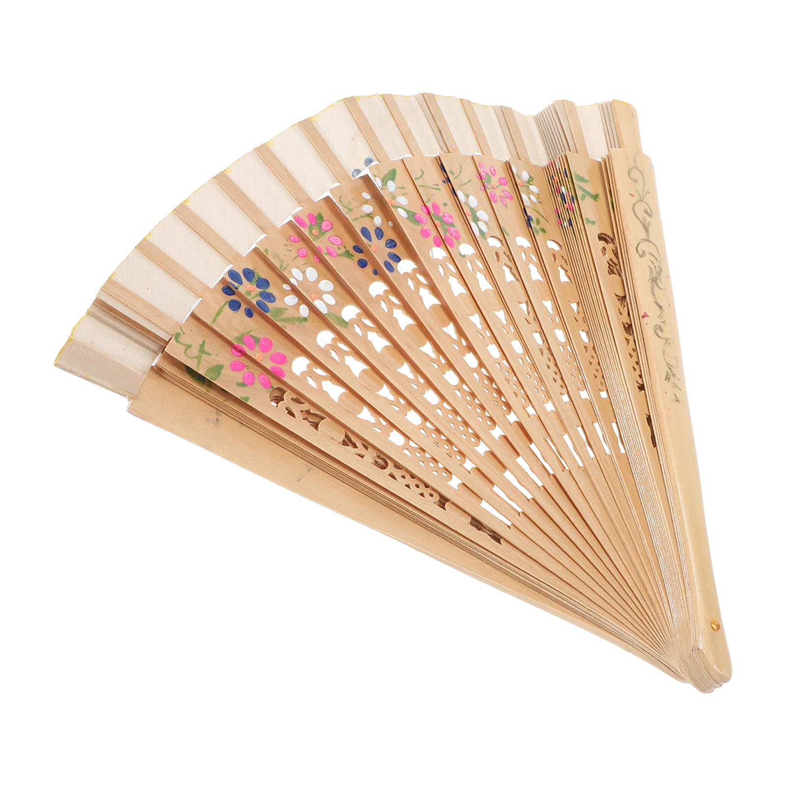 

Retro Folding Fan Asian Fans for Wedding Guests Foldable Chinese Handheld Flowers Bulk