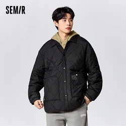 Semir Jacket Men 2024 New Winter Couple Style Fashion Lapel Jacket