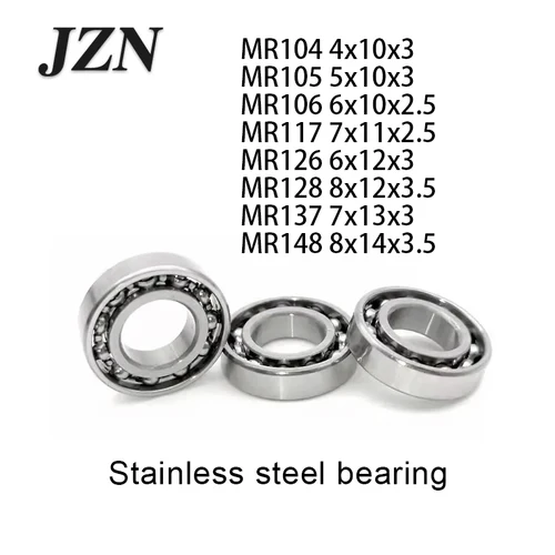 Imagen 1 del producto 2 uds/10 Uds rodamiento abierto de acero inoxidable SMR104 SMR105 SMR106 SMR117 SMR126 SMR128 SMR137 SMR148 K abierto