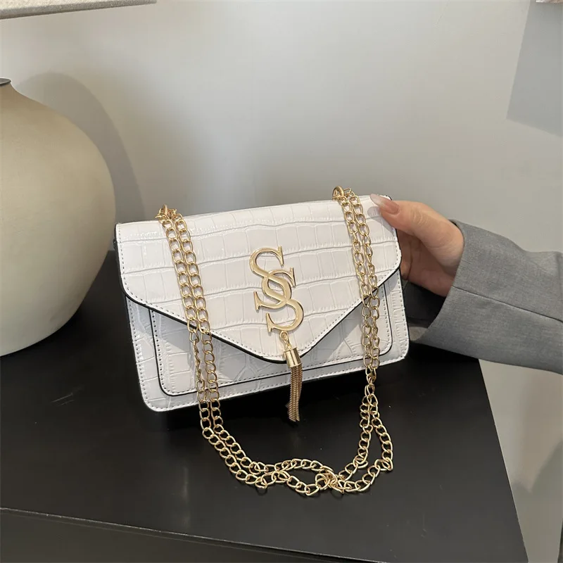 New Bag Female Fashion Niche Design Double S Girls High-grade Sense Chain Diamond Check Women Crossbody Bag Luxury