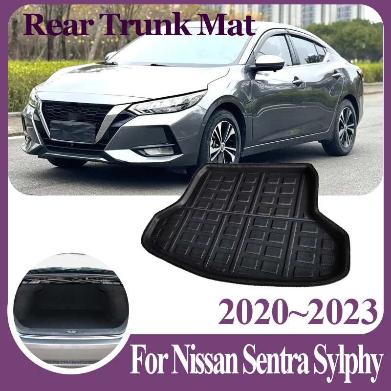 Auto Parts For Nissan Sentra Sylphy B18 2020~2023 Car Trunk Mat Anti-Slip Dirt-Proof Rear Trunk Mat Waterproof Boot Carpets Pad