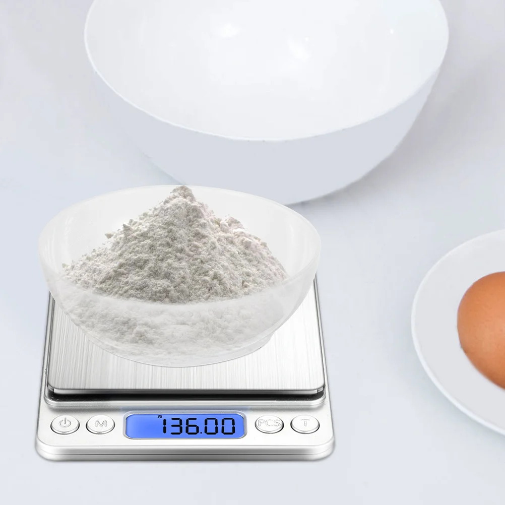 

3Pcs Weighing Tray Electronic Scale Bowl with Measuring Markings Reusable Food Grade PP Container for Home Bakery