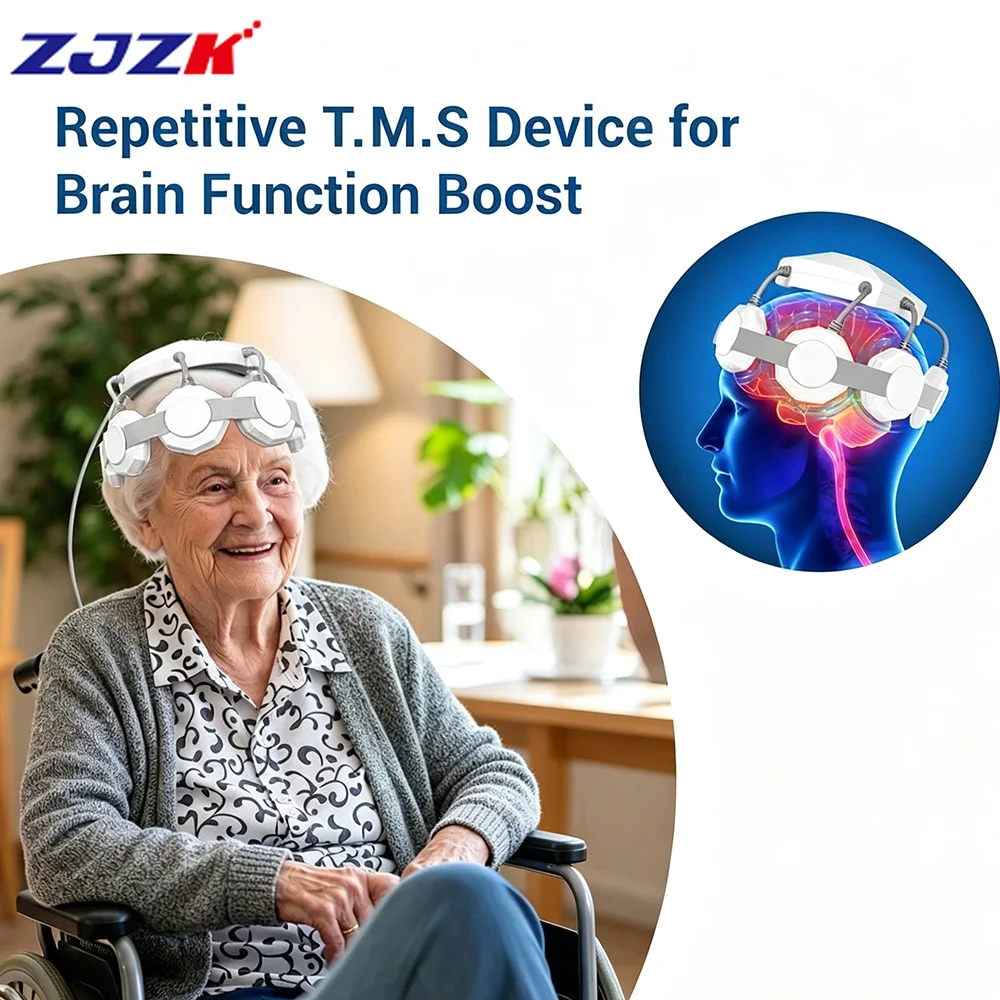 ZJZK Home Use rTMS Transcranial Magnetic Stimulation Device Brain Therapy Machine for Parkinson Alzheimer Stroke Depression