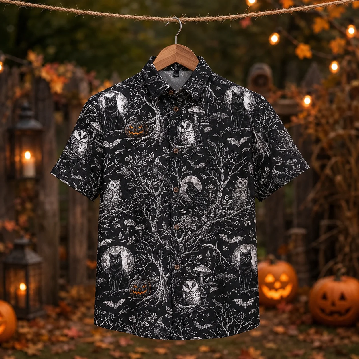 Fashion Mens Halloween Shirts Trendy Holiday Wear Short Sleeve Pumpkin Ghost 3D Printed Blouses Loose Streetwear Tops