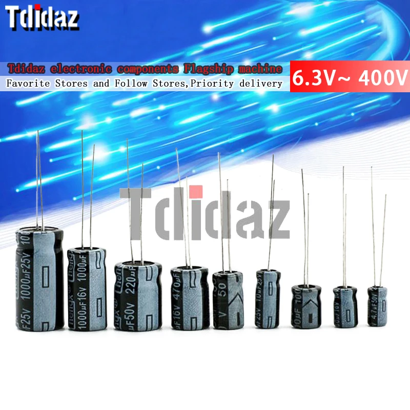 10V 16V 25V 35V 50V 400V High Frequency Low Aluminum Capacitor 100UF 220UF 330UF 470UF 680UF 1000UF 1500UF 2200UF 3300UF