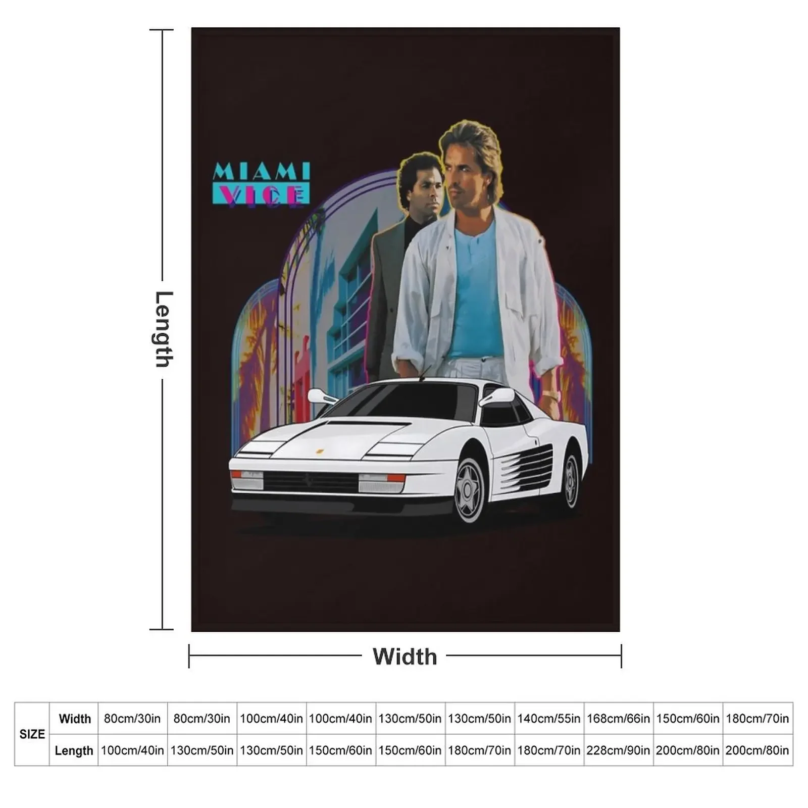 Miami Vice Testarossa Throw Blanket For Baby Stuffeds Sofa bed plaid Blankets