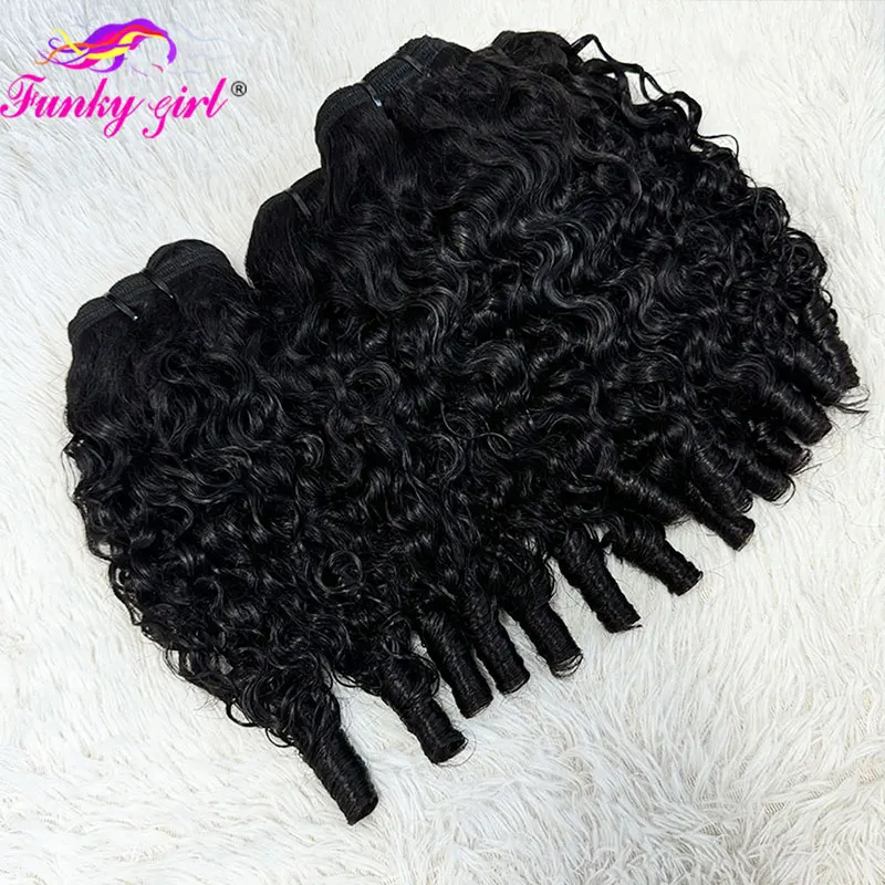 Paquetes de cabello humano birmano rizado 12A, pixie curls, 100% virgen, 1/3 piezas, para cabeza completa 4