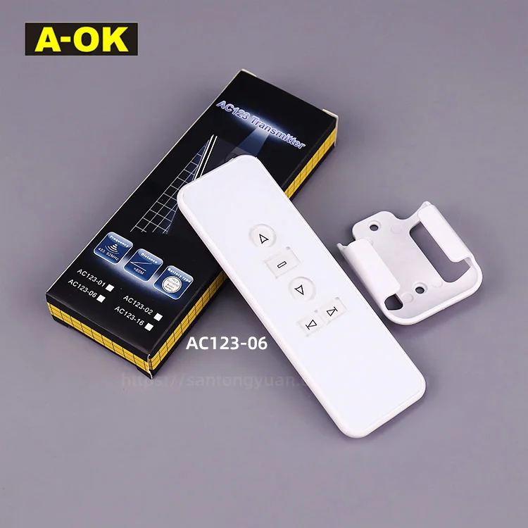 

AC123-06 Умные электрические шторы, трубчатые рулонные жалюзи, аксессуары для двигателя, ручные излучатели с дистанционным управлением, двигатель AOK 433,92 A-OK