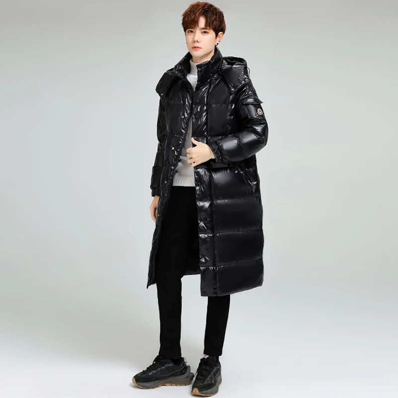 Men'S Mid To Long Style Trendy Handsome Men'S Coat High Quality Design Parkas Men'S New Korean Version Thick Parka Over The Knee