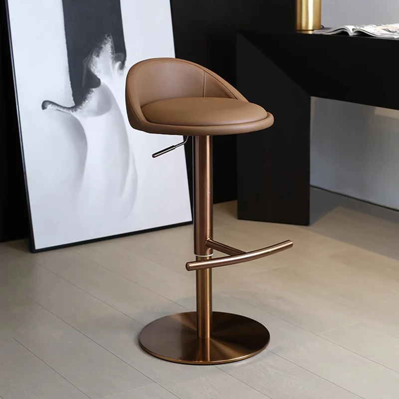 Modern European Bar Stool Industrial Leather Waiting Kitchen Barber Bar Stool Salon Office Taburetes Altos Restaurant Furniture