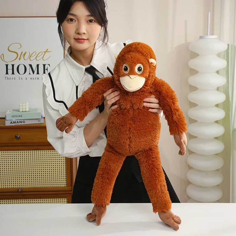 1pc engraçado orangotango brinquedos de pelúcia super macio macaco de pelúcia animais brinquedos bonito orangotango mochila devebag boneca presente criativo