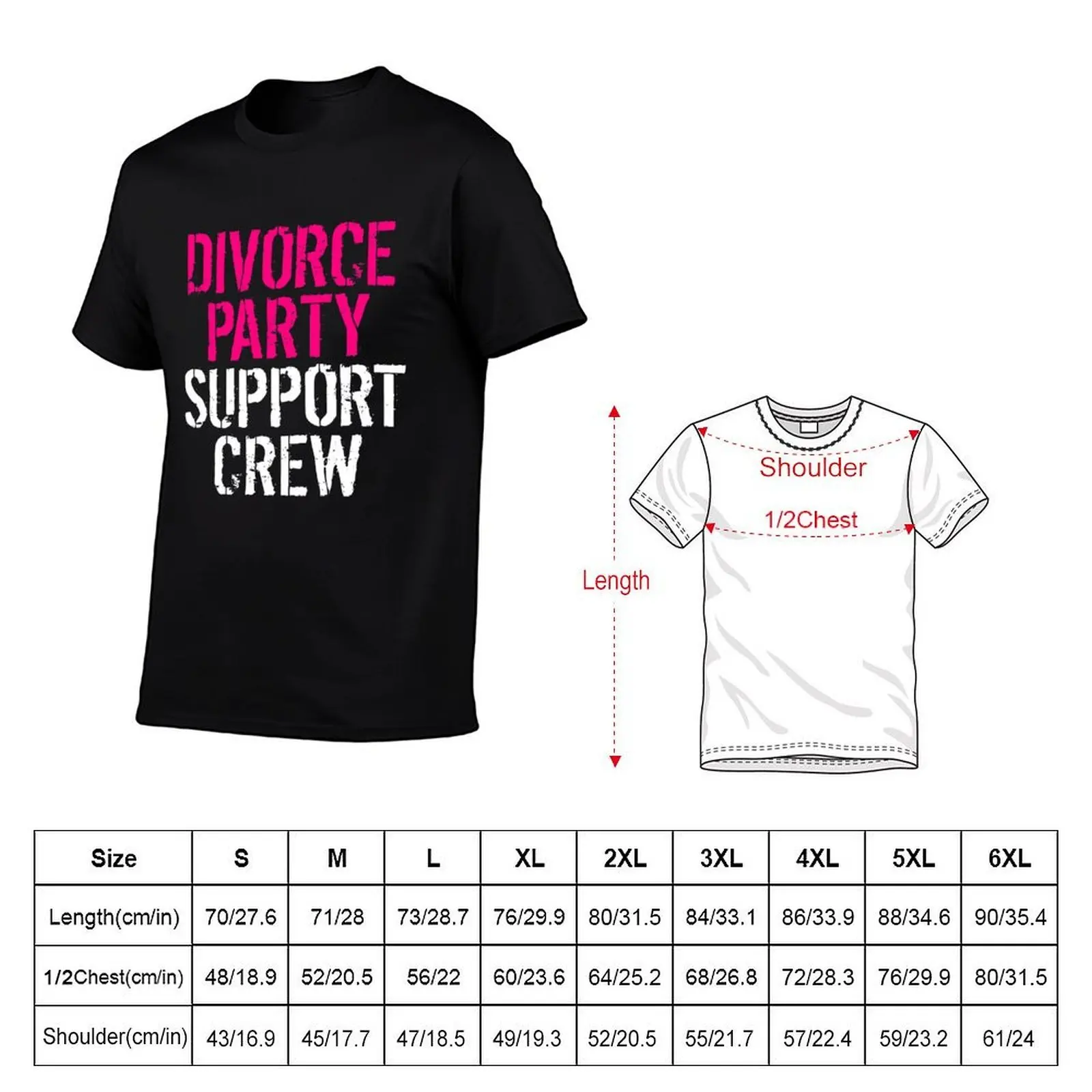 Funny Divorce - Party Support Crew - New Chapter Fresh Start T-Shirt Basic Solid Color Casual Tee Shirt - view 5