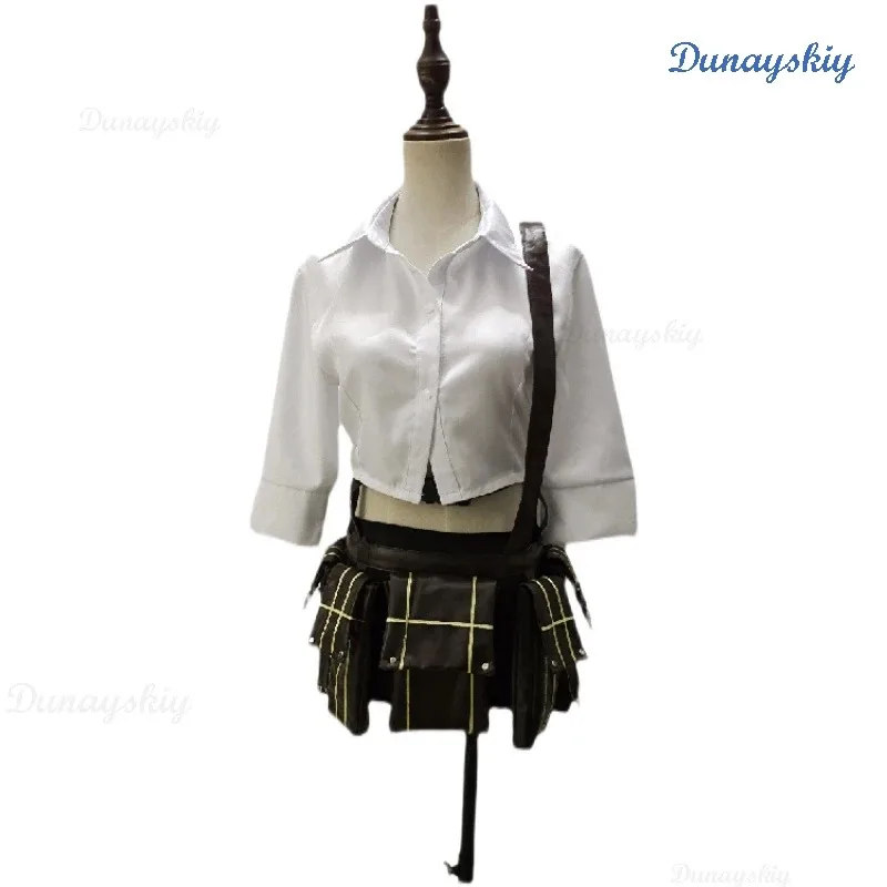 CyDMC-Peluca de disfraz para mujer, falda de Mary Ann, Hunter del diablo, May Cry, peluca de juego de rol, uniforme de juego de Anime para Carnaval y Halloween