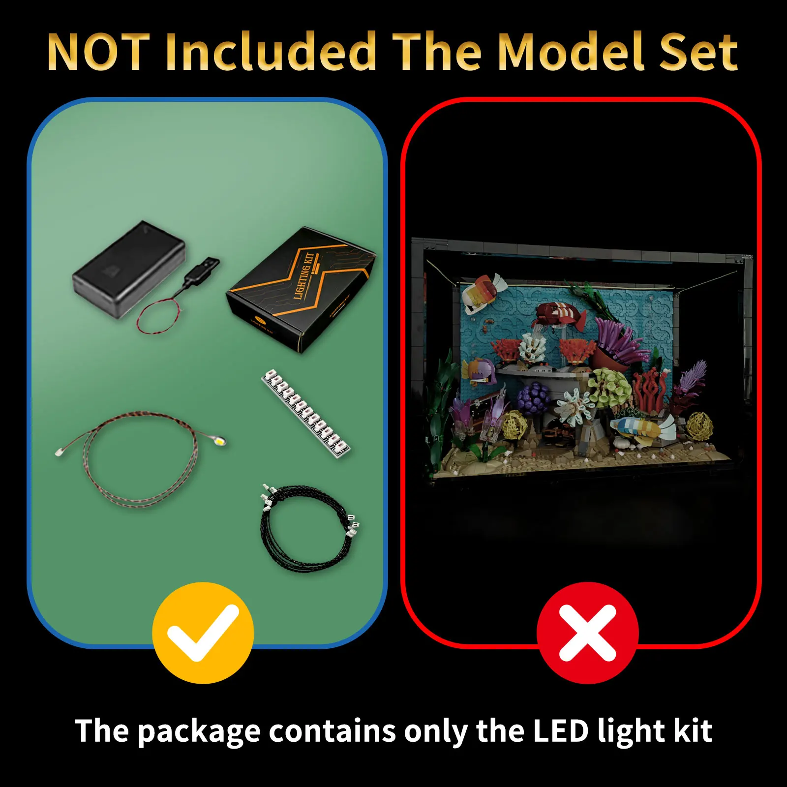 LYBMTWF LED 照明キットはレゴ 10366 熱帯水族館と互換性があり、DIY ライトキット (組み立てブロックは含まれません)