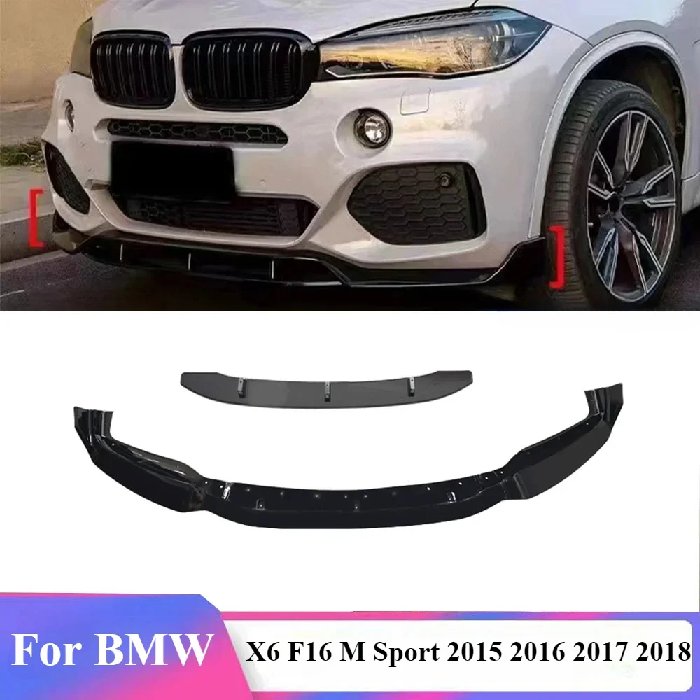 

Front Bumper Lower Lip Cover Spoiler Trim Front Bumper Protection Car Front Shovel For BMW X6 F16 M Sport 2015 2016 2017 2018