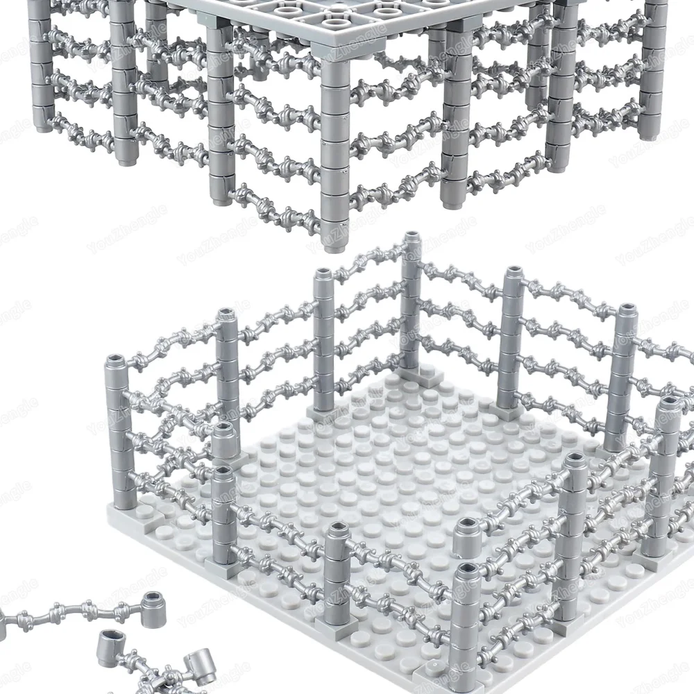 WW2 Detention Management Center Building Blocks Wire Fence MOC Figures Facilities Equipment Tools Set Scenes Models Gift Boy Toy