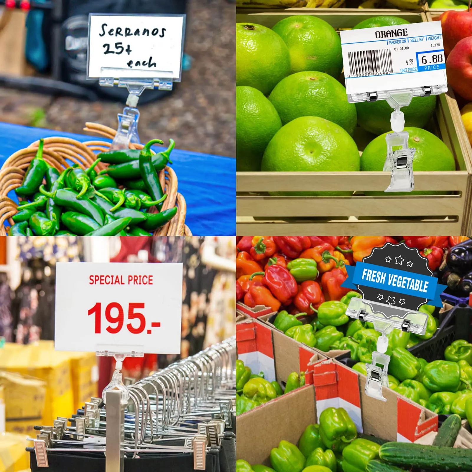 Transparenter Preis halter 360 Grad drehbare Menü clips auf Waren display geeignet für Einkaufs zentren Supermärkte