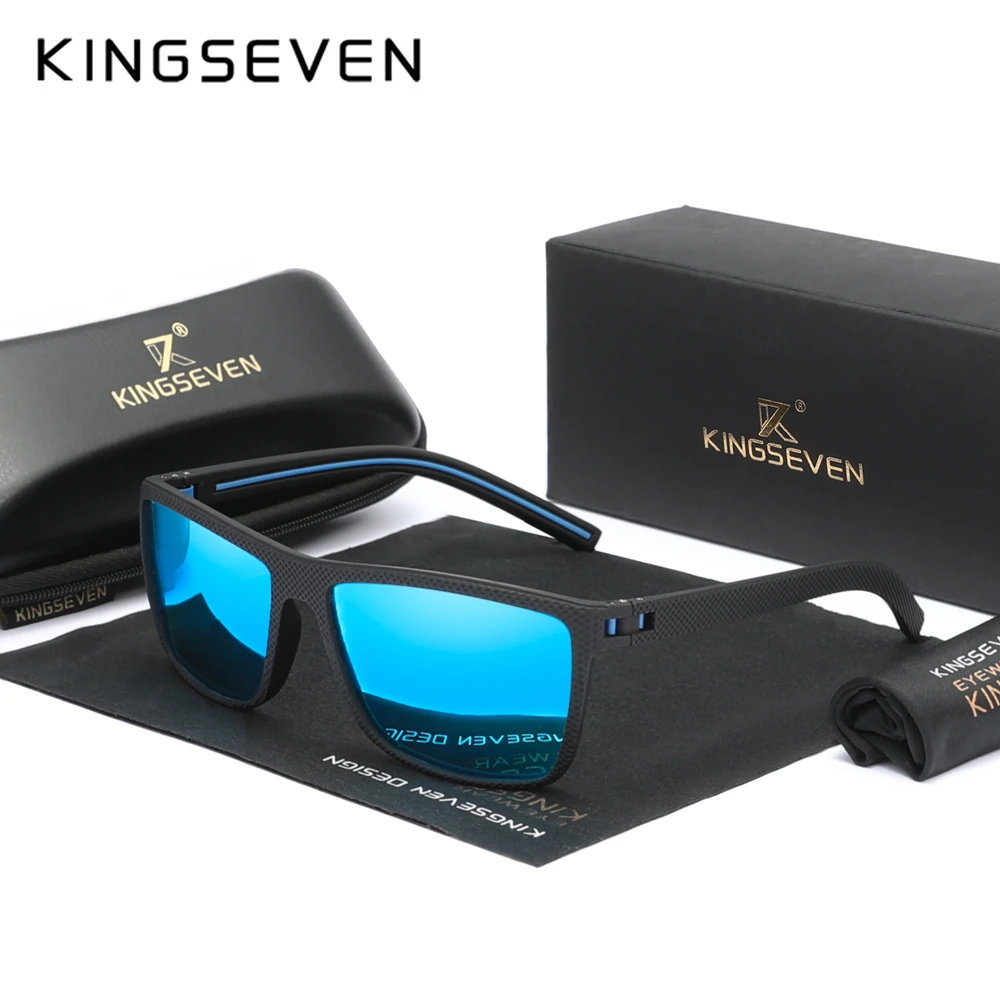 KINGSEVEN-نظارات شمسية رجالية مضادة للانزلاق ، TR90 ، UV400 نظارات حماية العين ، نظارات قيادة مضادة للوهج ، نظارات
