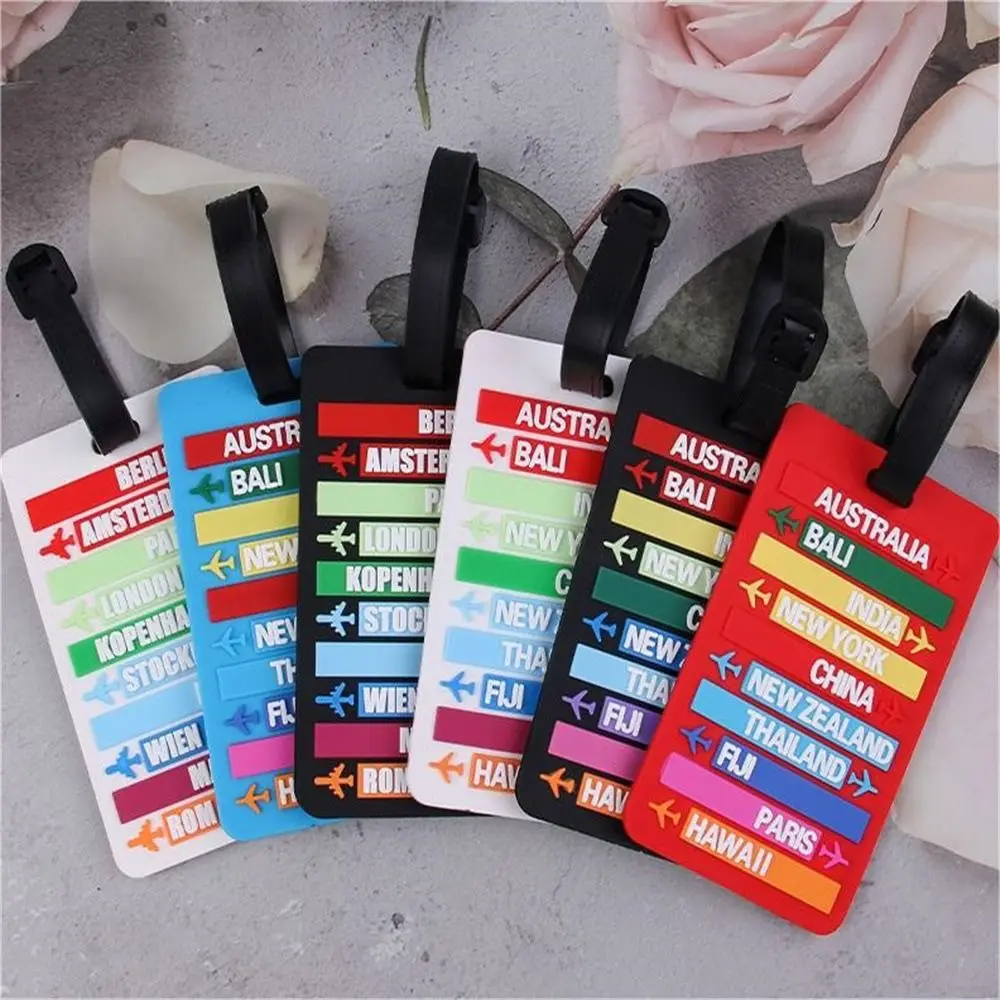 여행용 여행 가방 수하물 태그, PVC 글자 주소, 거치대 이름, 탑승 ID 태그, 여행용 액세서리, 패셔너블 수하물 라벨