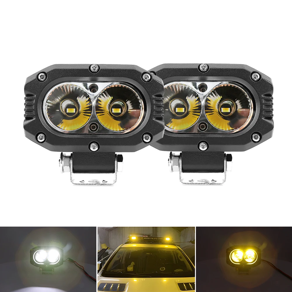 Valesun 4inch   Light Pods 30W Dual Color White&yellow  Halogen   Offroad Driving Light Fog Light 4x4   Lamps with Offroad