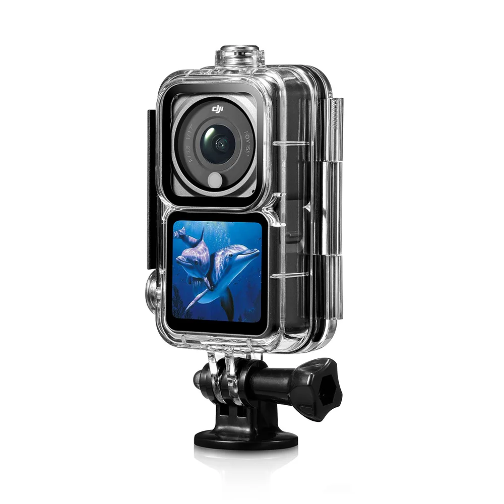 Waterproof Case Protective Dive Shell for DJI Osmo Action 2 Dual-Screen Combo Camera Underwater Housing with Screw & 1/4 Adapter