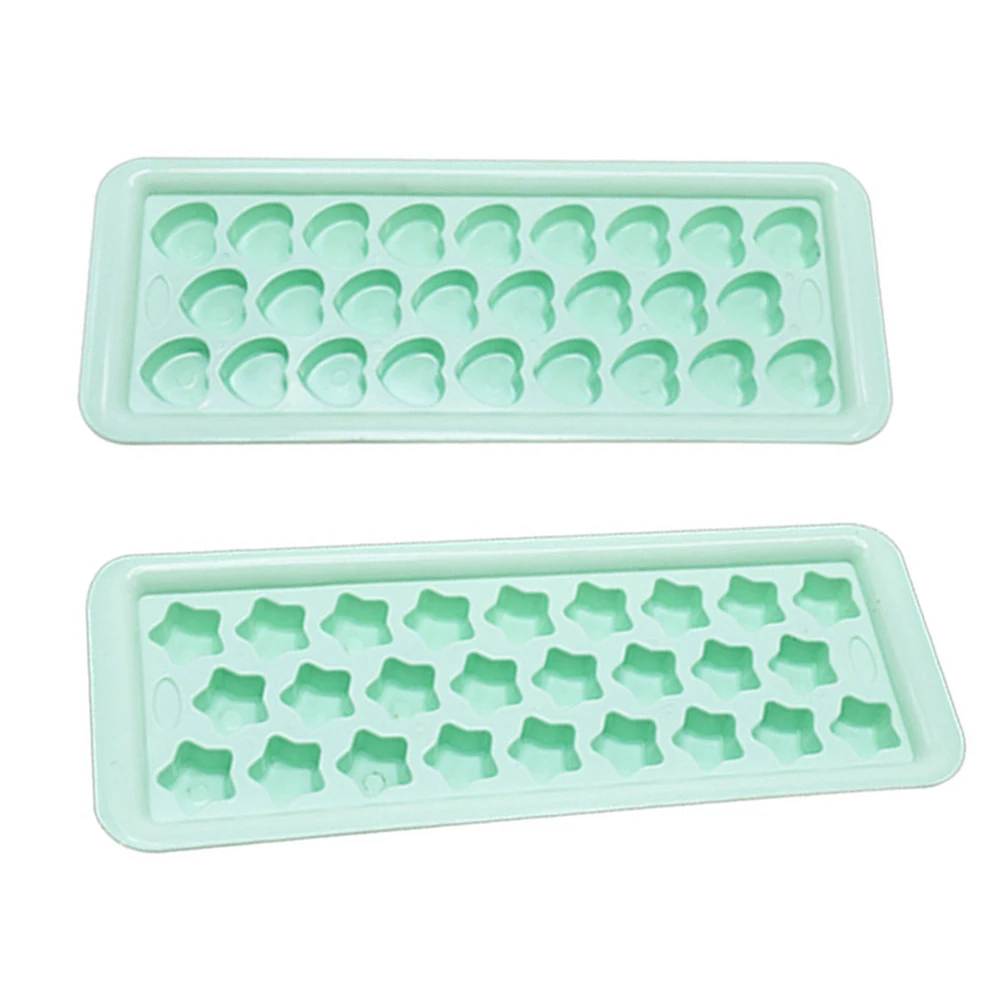 

2 Pcs Heart Shaped Ice Cube Mold Green Tray Lattice Design Lid Maker Pudding Jelly Candy Kitchen Bar Tool