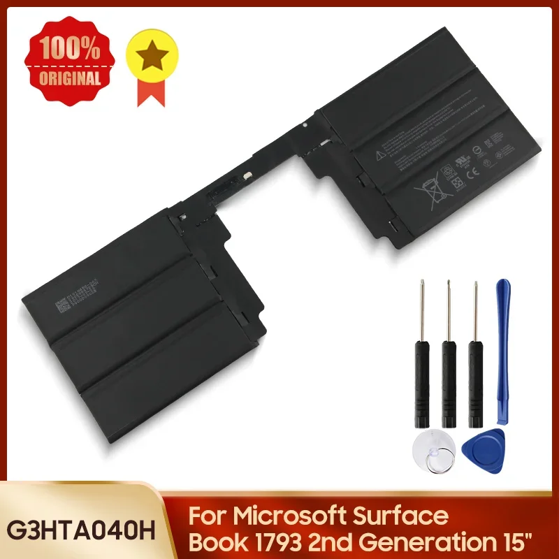 

Replacement Battery For Microsoft Surface Book 2 2nd Gen 15" 1793 Keyboard New Tablet Battery 5473mAh + Tools