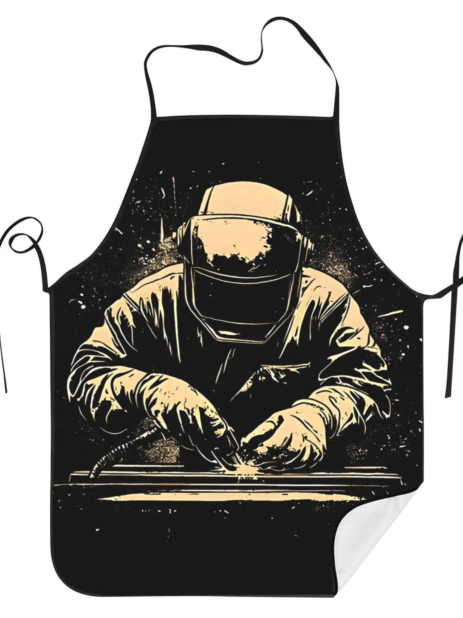 Cool Welder Apron, Vintage Worker Graphic Cooking Bib, Industrial Metal Art Kitchen Decor, Gift for Father Husband