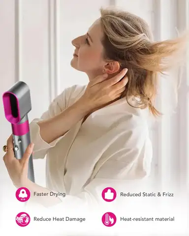 Snabbtorkande förstylingmunstycke för Airwrap HS01/HS05 kompatibelt tillbehör i nickel/fuchsia färg 12 best sales Dyson Airwrap-borste - №5