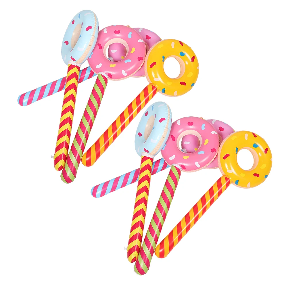 

8pcs Inflatable Donut Lollipop Party Decorations Cute Cartoon Design For Birthday Candyland Theme Inflatable